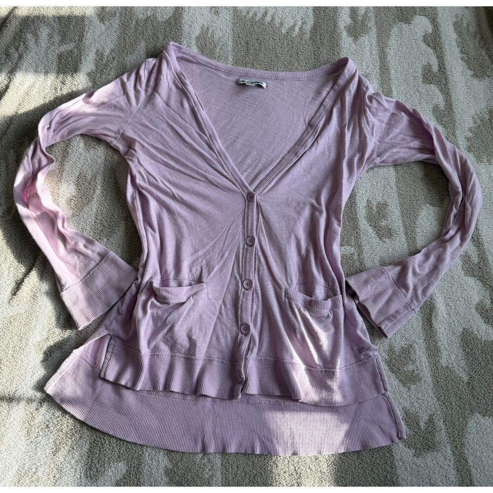 Y2K American Eagle Pink Button Up Sweater Size S